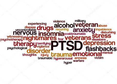 Posttraumatic Stress Disorder - PTSD, word cloud concept on white background. — Photo by kataklinge